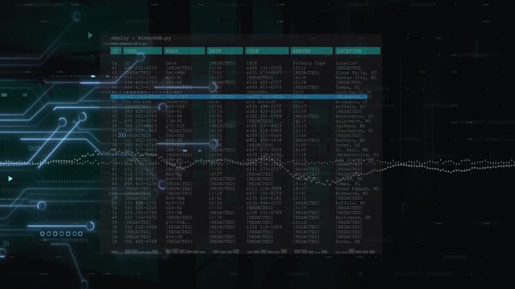 Deze video toont een computerinterface die wordt gebruikt om gegevens te verwerken en te coderen