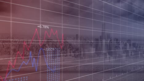 Animation-of-financial-data-processing-over-cityscape