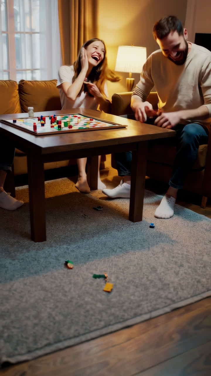 Friends enjoying a board game night at home