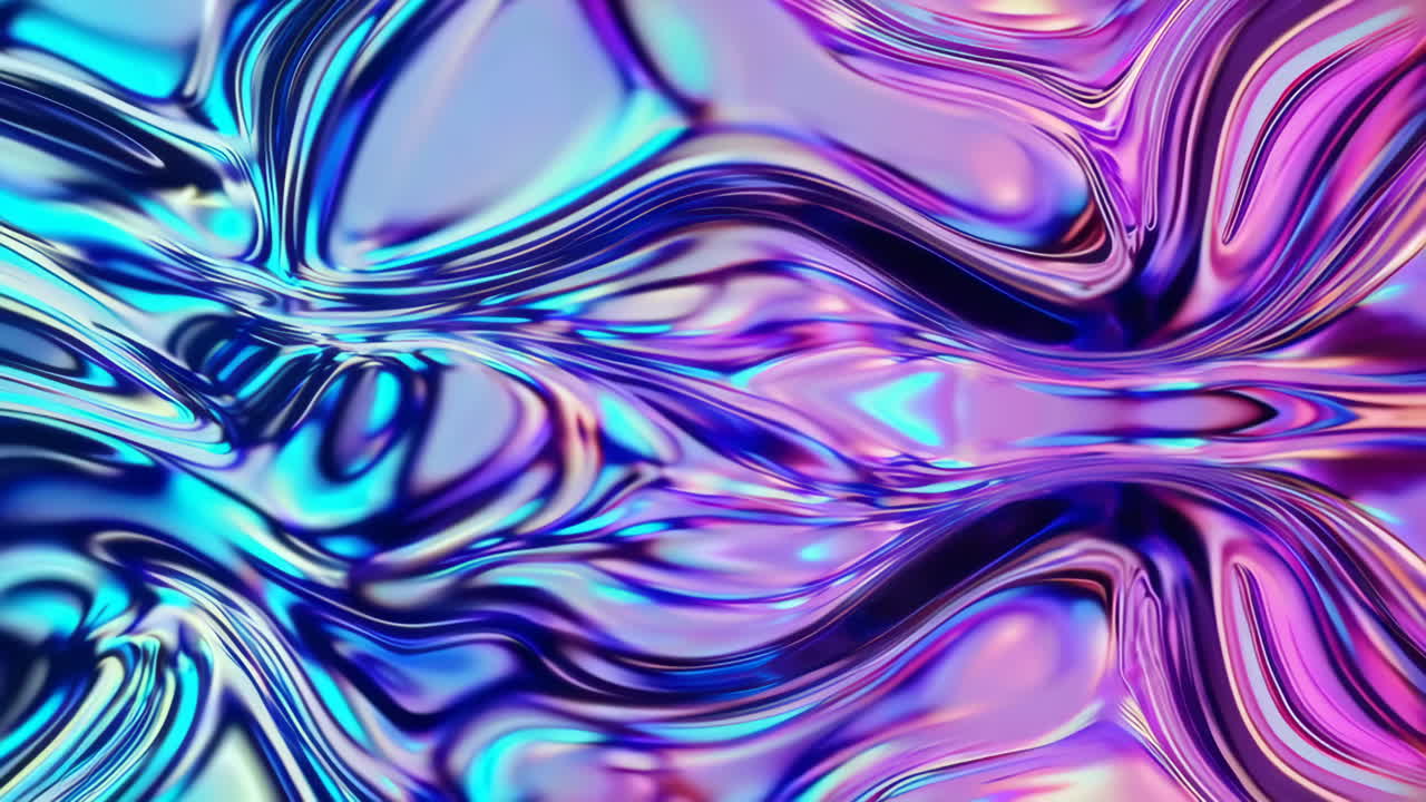 Abstract Liquid Swirl Holographic Art