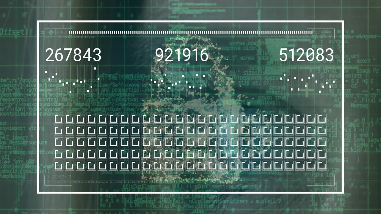 animación de la nube, el bloqueo y el procesamiento de datos a través de servidores informáticos.