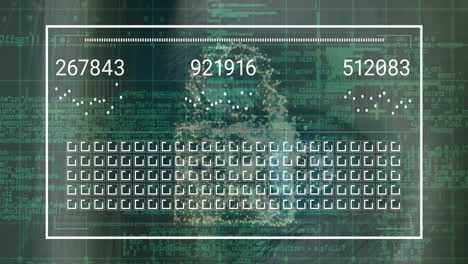 animación de la nube, el bloqueo y el procesamiento de datos a través de servidores informáticos.