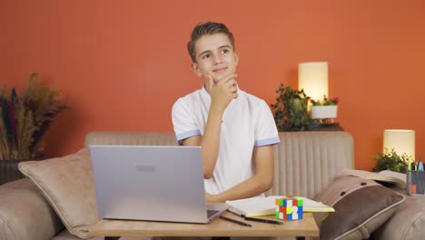 Boy with career dreams is thoughtful.