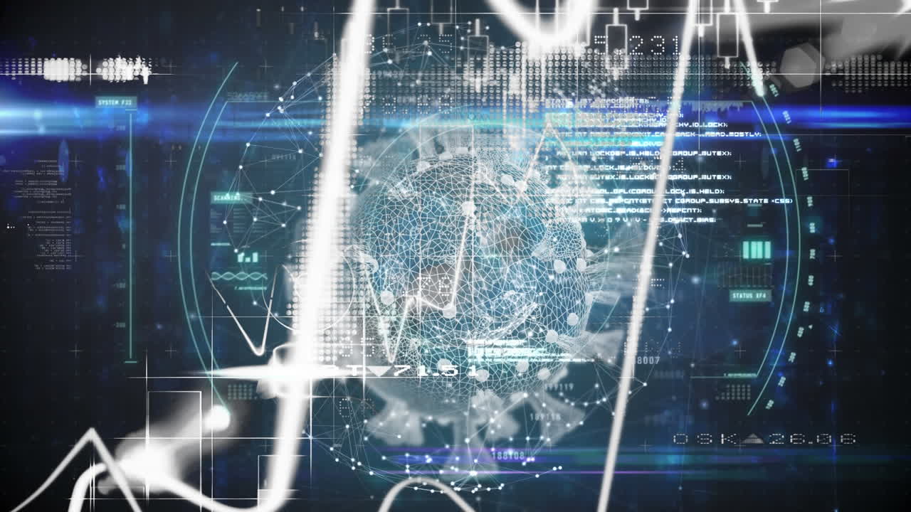 통계 및 데이터 처리에 대한 코로나 19 세포의 애니메이션