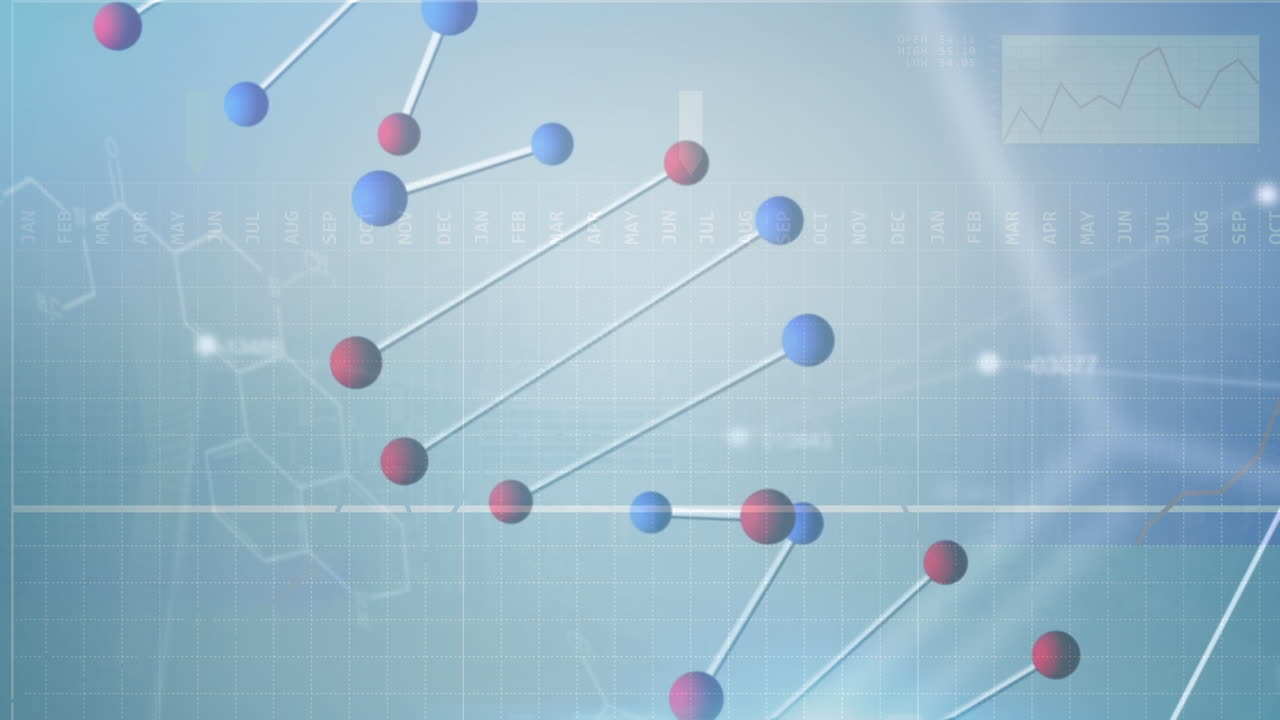데이터 처리에 대한 dna 가닥의 애니메이션