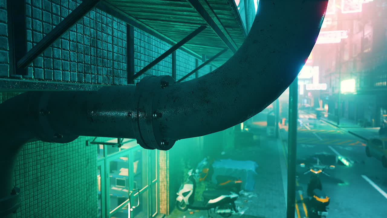 ciudad ciberpunk de noche