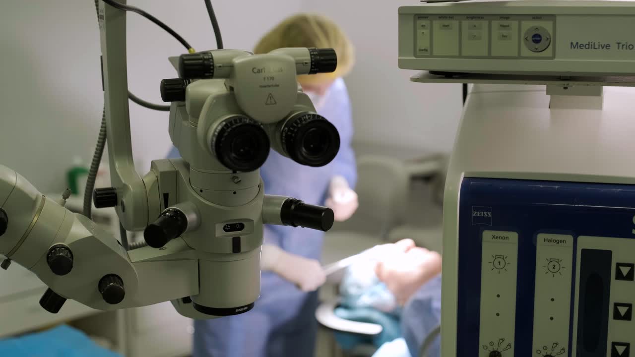 Blepharoplasty plastic surgery operation. Rejuvenation, modification the eye region