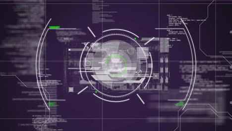 Animation-Des-Globus-Mit-Datenverarbeitung-Auf-Dunklem-Hintergrund