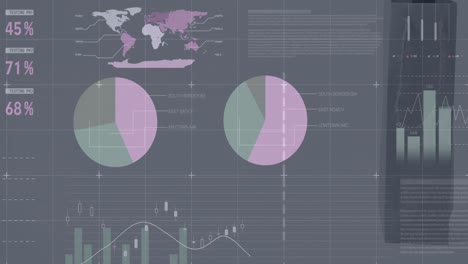 Animation-of-financial-data-processing-over-dark-background