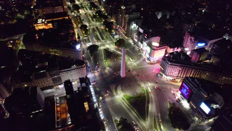 Aerial-orbit-establishing-of-the-microcenter-of-Buenos-Aires,-Argentina