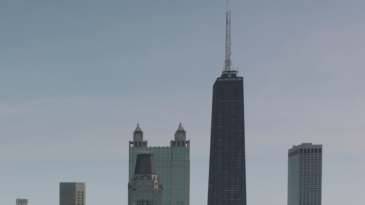 Chicago skyline from above showcases iconic architecture and urban life