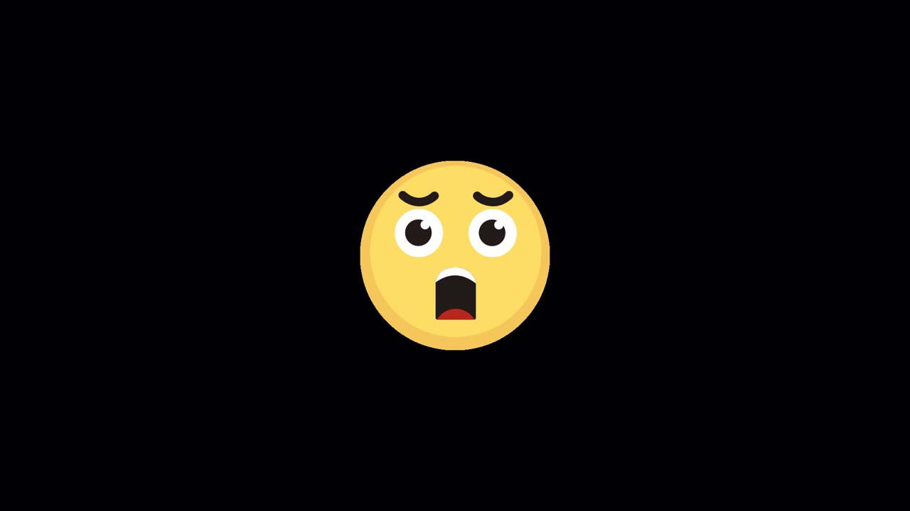 Animated Yellow Emoji Face Expressing Sadness and Surprise