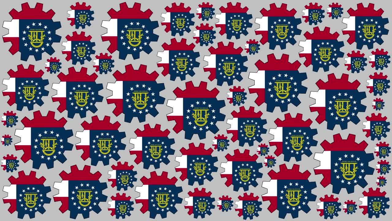 조지아 미국 국기 기어 스피닝 배경