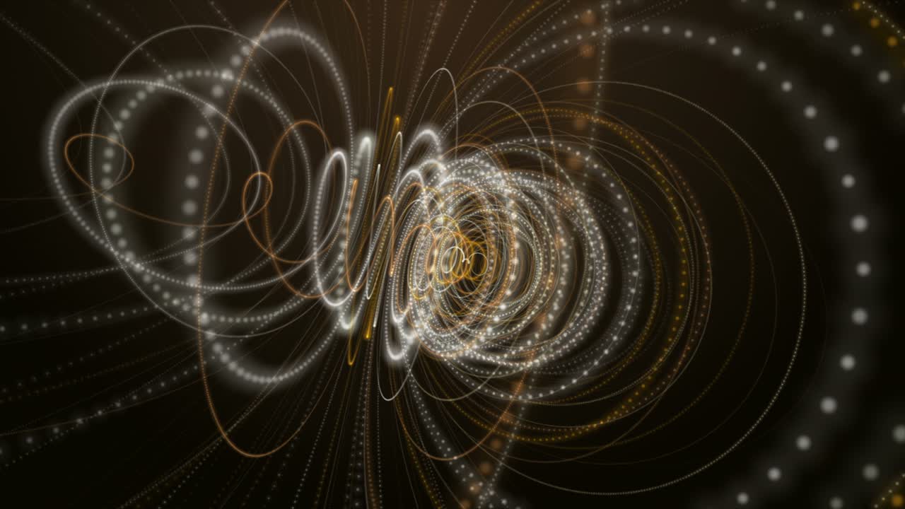 animación futurista con objeto de rayas de partículas en cámara lenta, 4096x2304 bucle 4k