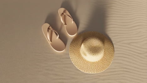 beach essentials: hat and sandals