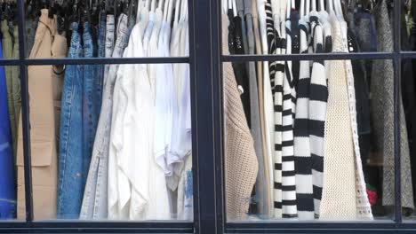 clothing display in shop window