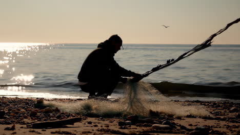 fisherman at sunrise/sunset