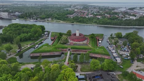fortress - a historic fortress in gdańsk on the martwa wisła river, formerly located at the main entrance to the gdańsk port at the mouth of the main arm of the vistula river to the baltic sea