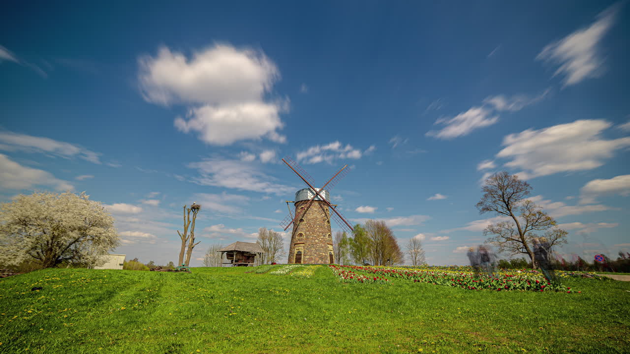 활기찬 시골 풍경 에 있는 아름다운 돌 공장, 타임  ⁇ 스 전망