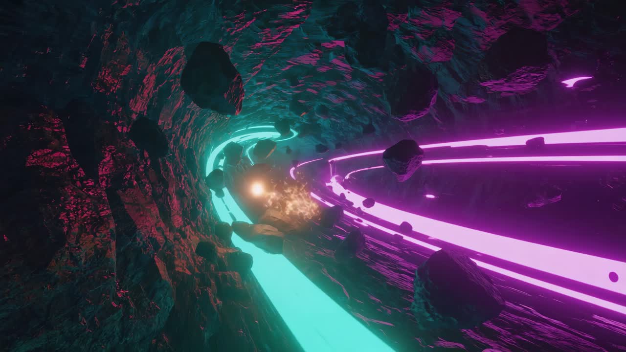 túnel de neón abstracto