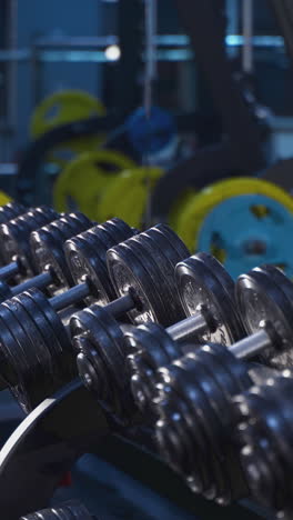 gym workout with dumbbells