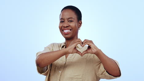 Face,-heart-hands-and-black-woman-with-support