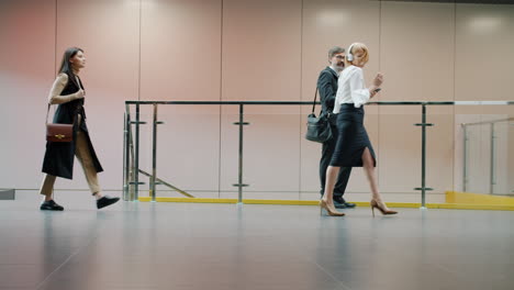 business people in modern office building