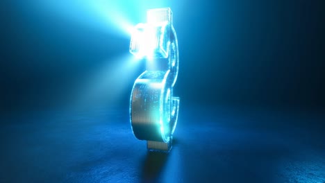 bright glowing object on dark background. a glowing object emits light in a dark environment, creating an enchanting atmosphere and vibrant colors.