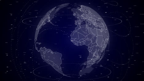 digital globe rotating, zooming in on the gambia country