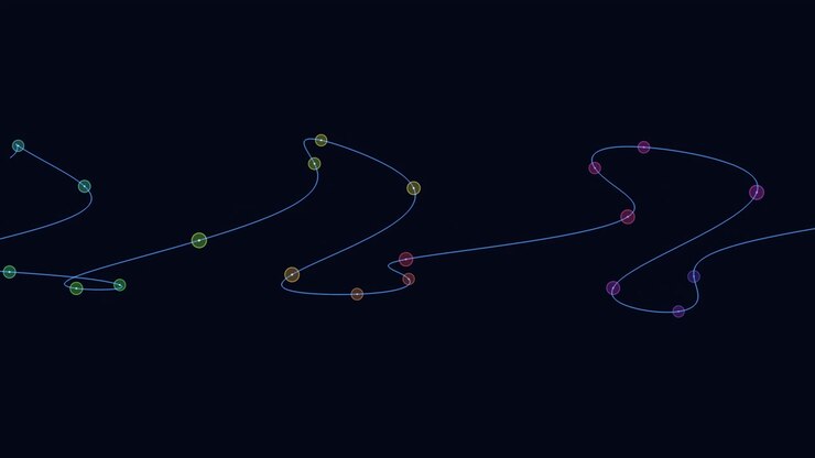A disorganized line of people walking in various directions. Each individual's path deviates from the others, creating a chaotic and uncoordinated scene