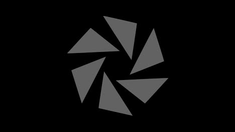 graphic object in black and white with stroboscopic and hypnotic effect, which rotates clockwise decreasing the size from full screen to disappearing in the center, in 16: 9 video format