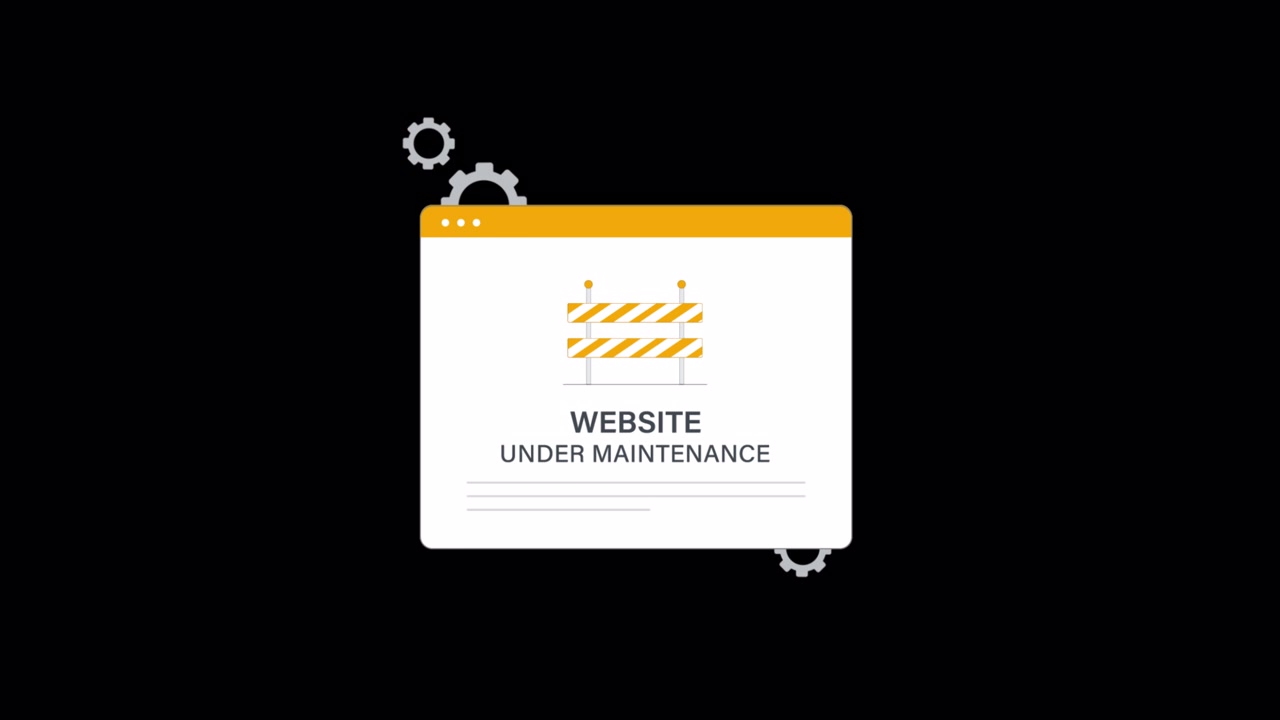 Website Under Maintenance Animation with Rotating Gears