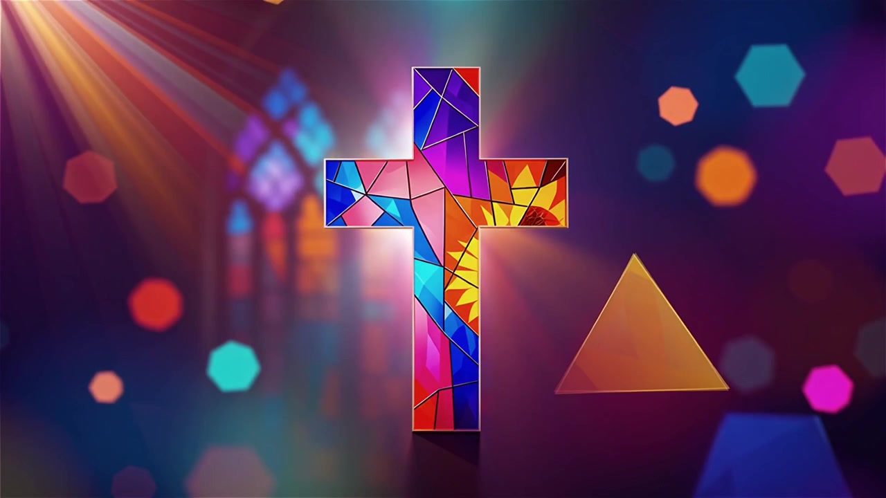 Cruz Cristiana con Luz Celestial, Fondo para Adoración.