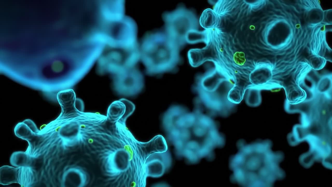 A Close-Up Exploration of Intricate Microbial Structures: This Video Showcases the Fascinating World of Cellular Organisms in Stunning Detail and Vivid Colors