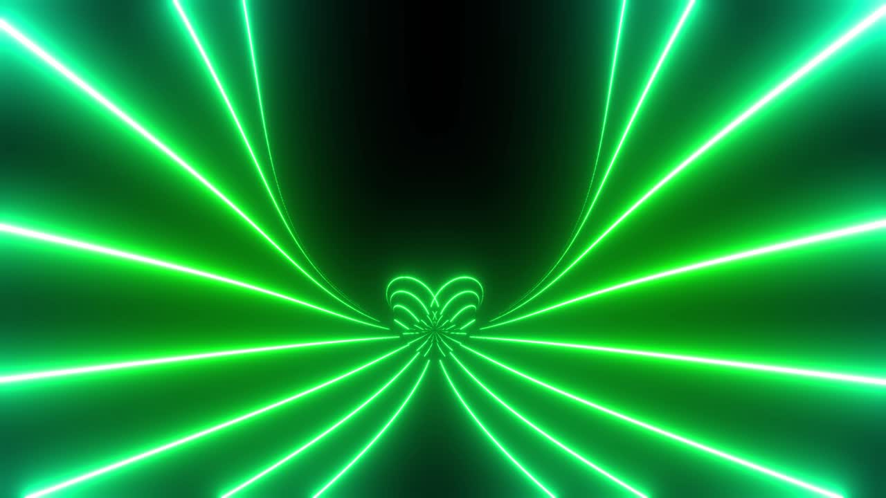 추상적인 네온 녹색 터널