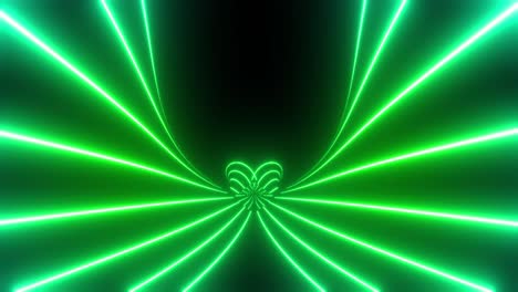 túnel verde de neón abstracto