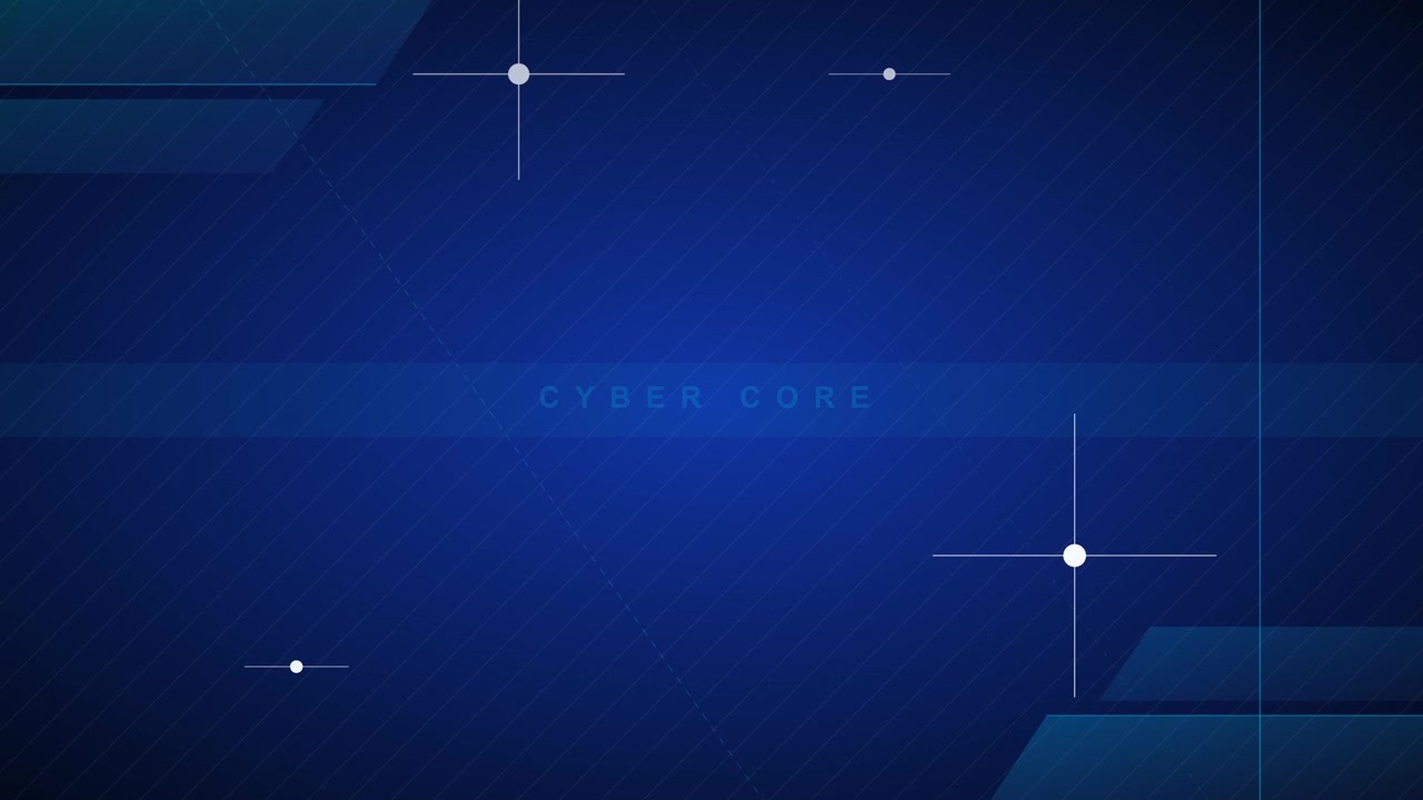 Abstract Cyber Core Digital Background with Geometric Lines and Glowing Nodes