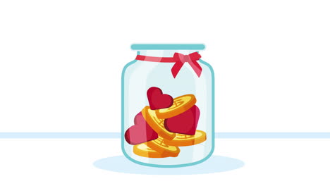 coins in jar donations campaign animation