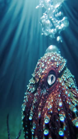 close-up of an octopus underwater