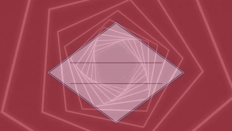 animación de formas en movimiento sobre fondo rojo
