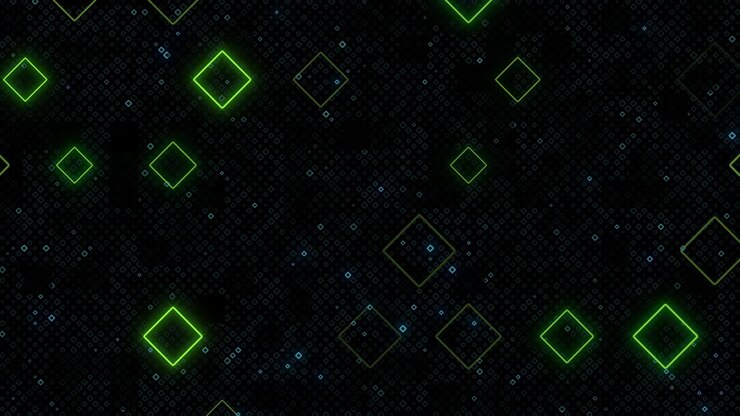 Rainbow digital cubes pattern on computer screen