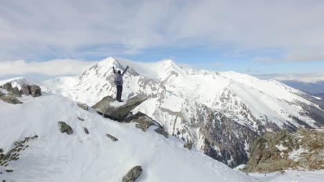 adventurous hike in snowy mountains