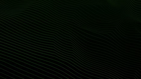 fondo de onda verde abstracto. fondo de datos grandes de tecnología. movimiento del flujo de datos digitales. onda de partículas de datos grandes. onda futurista de puntos. fondo cibernético o tecnológico. bucle sin costuras 4k