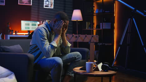 vertical video stressed young adult fearing failure and struggling with deadlines
