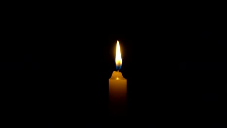a single white candle burning. looping for use as a background or illustration of remembrance or celebration. the wind tries to put out the flame, but it recovers each time. the eternal flame.