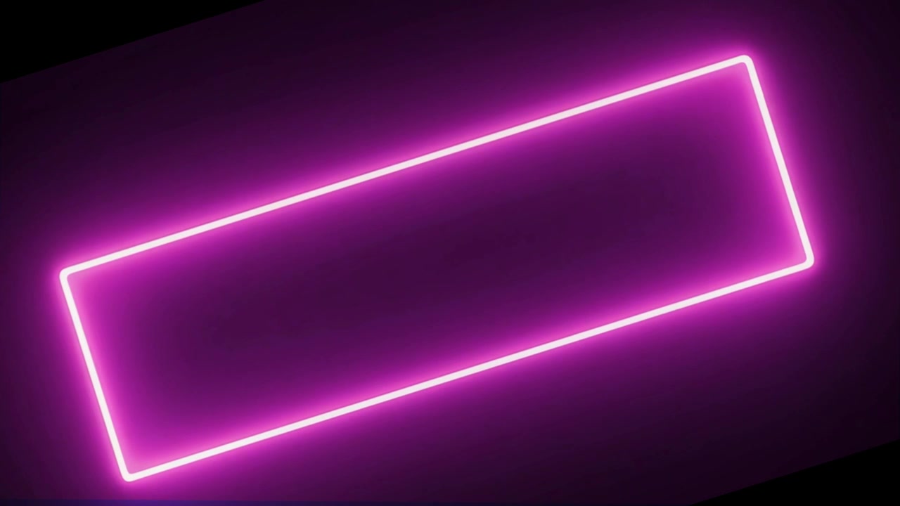 Glowing Neon Pink Rectangular Frame on Black Background