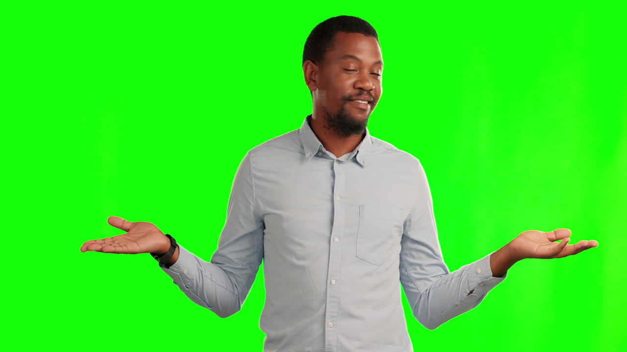 Decision, black man with hand gesture