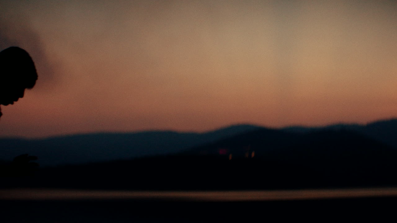 Silhouette of Person at Sunset