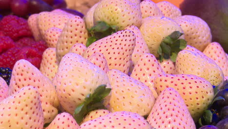 white strawberries and other berries