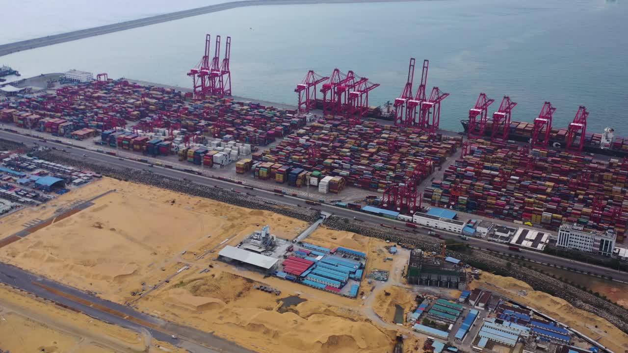 vista aérea del puerto de la ciudad de colombo, sri lanka.